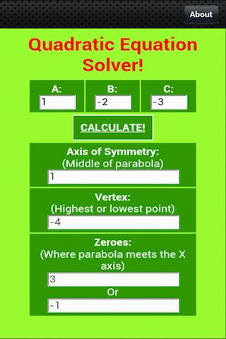 Free Quadratic Equation Solver