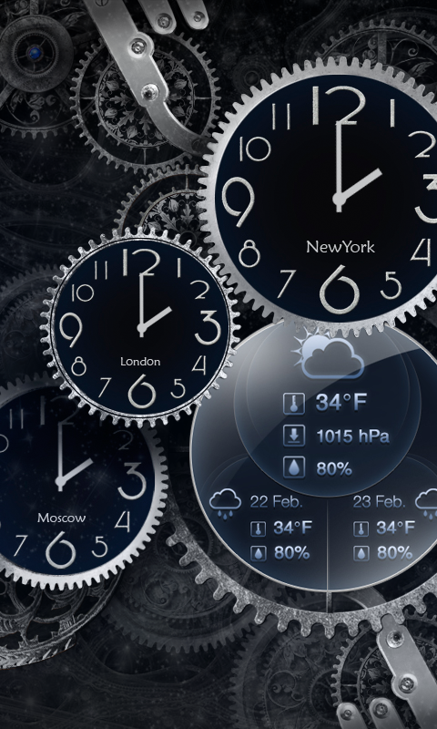 Android application Black Clock Live Wallpaper HD screenshort
