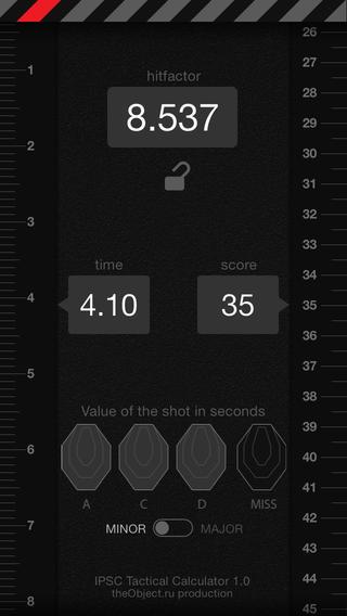 Android application IPSC Tactical Calculator screenshort