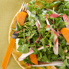 Watercress Salad with Persimmons and Hazelnuts