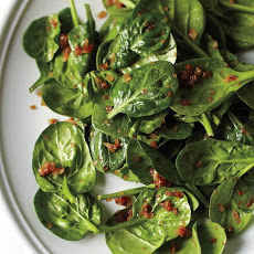 Wilted Spinach Salad with Caramelized Shallots