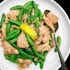Stir-Fried Velvet Chicken with Snap Peas and Lemon-Ginger Sauce