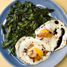 Wilted Greens with Balsamic Fried Eggs Recipe