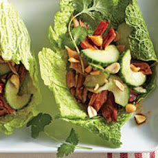 Korean Cabbage Wraps with Sweet-and-Sour Cucumber Salad