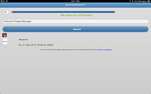 GeoTweetSearch by tapngo.us