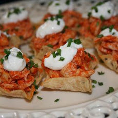 Buffalo Chicken Filled Tortilla Cups