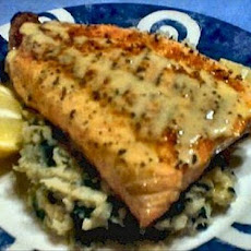 Salmon with Mustardy Celeriac Mash