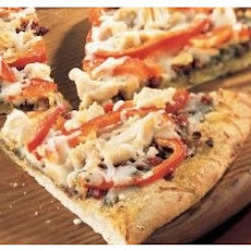 Chicken Pesto Pizza with Roasted Red Peppers and Asparagus