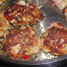 Golden lime red crabcakes
