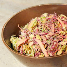 Red Cabbage and Shaved Brussels Sprout Salad