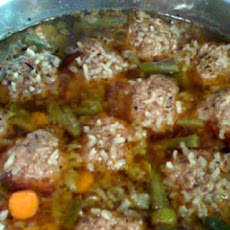 Mexican Meatball Soup with Rice and Cilantro