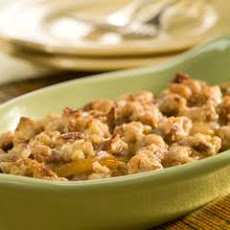 Cinnamon-caramel Pears With Pecan Shortbread Crumble