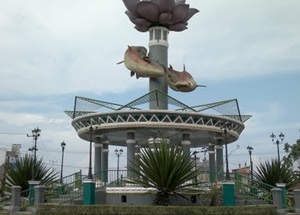 Patin Fish Monument From West