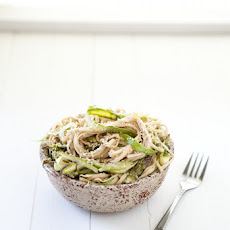 Shaved Asparagus and Noodles with Tahini Sauce