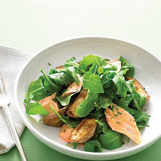 Arugula with Roasted Salmon and New Potatoes