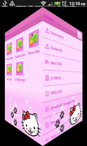 GO SMS Pro Lil' Kitty theme