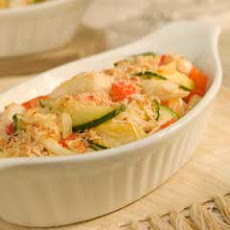 Vegetable Crab Cake Au Gratin