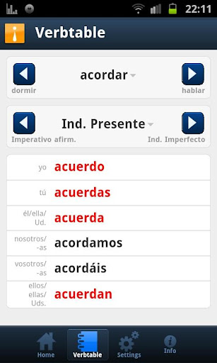 Conjuga -- Spanish Verbs