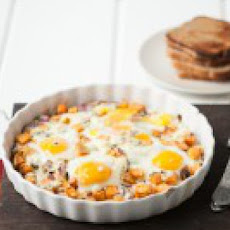 Roasted Sweet Potatoes, Gorgonzola and Baked Eggs