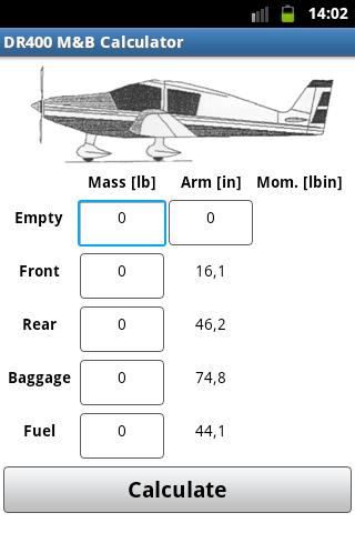 Robin DR-400 Mass and Balance