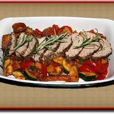 Pork Tenderloin on a Vegetable Bed