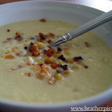 Pureed Corn Soup Topped with Roasted Corn