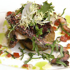 Warm Octopus and Sweet Onion Salad with Fresh Basil and Lemon Vinaigrette