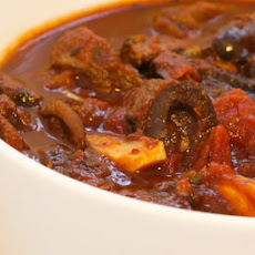 Crockpot Beef Stew with Olives, Garlic, Capers, and Tomatoes