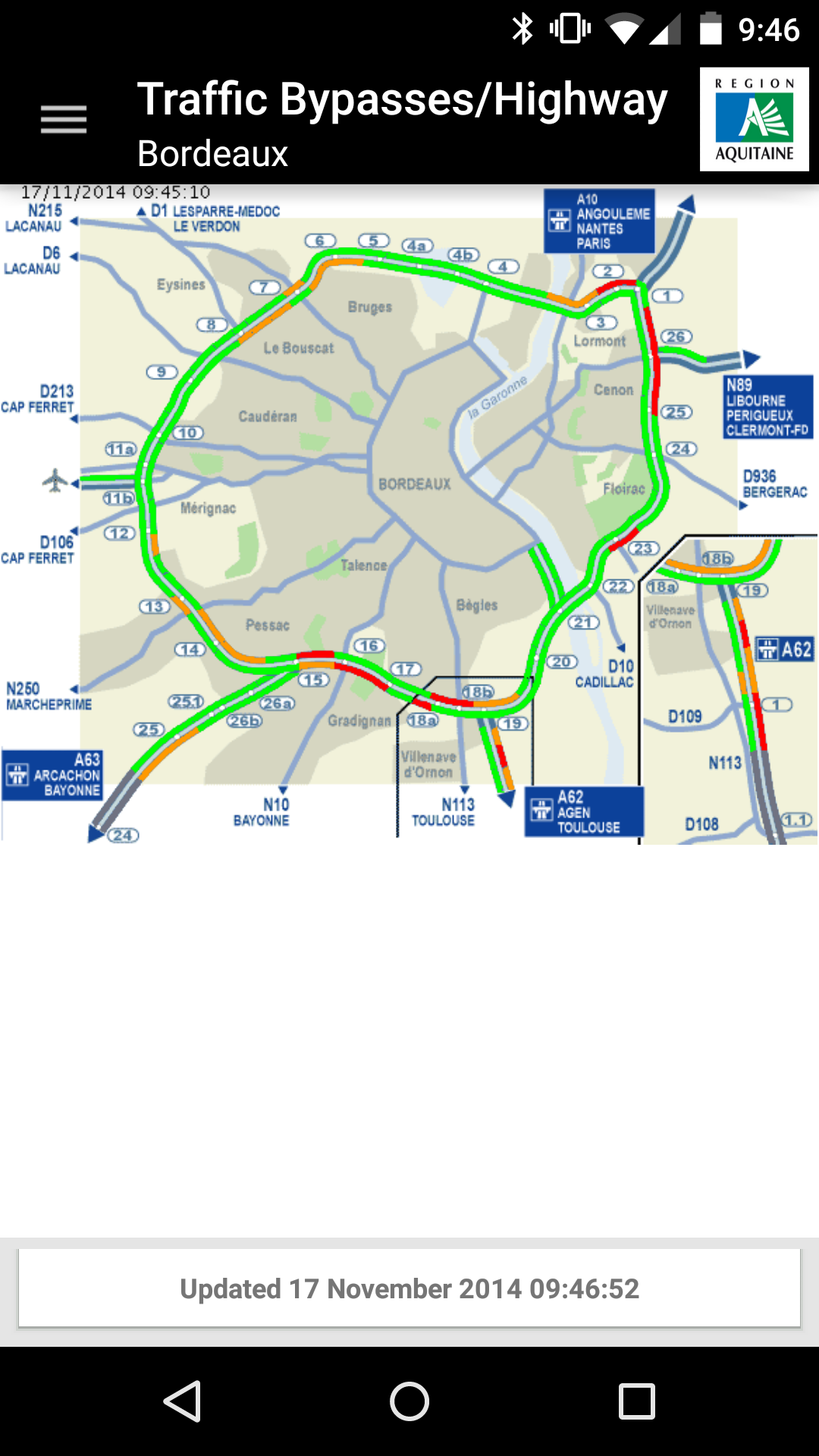 Android application Traffic bypasses/Highways Pro screenshort