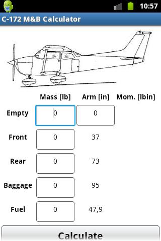 Cessna C-172 Mass Balance