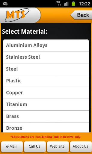 MTS Metal Weight Calculator