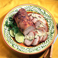 Roast Pork Loin With Poblano Chile Sauce