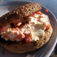 Creamy Vegetable Spread on Whole-Wheat Bagels