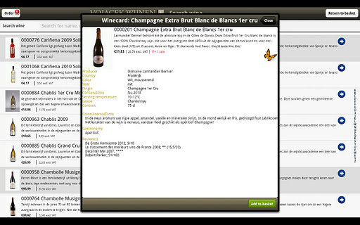 Vojacek Wines order app