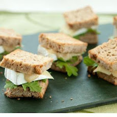 Mini Brie and Arugula Sandwiches with Apple Mustard