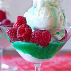 Creme de Menthe Parfaits with Raspberries