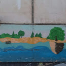 Граффити  Пляж С Деревом