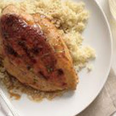 Caramel-Balsamic-Glazed Chicken over Couscous