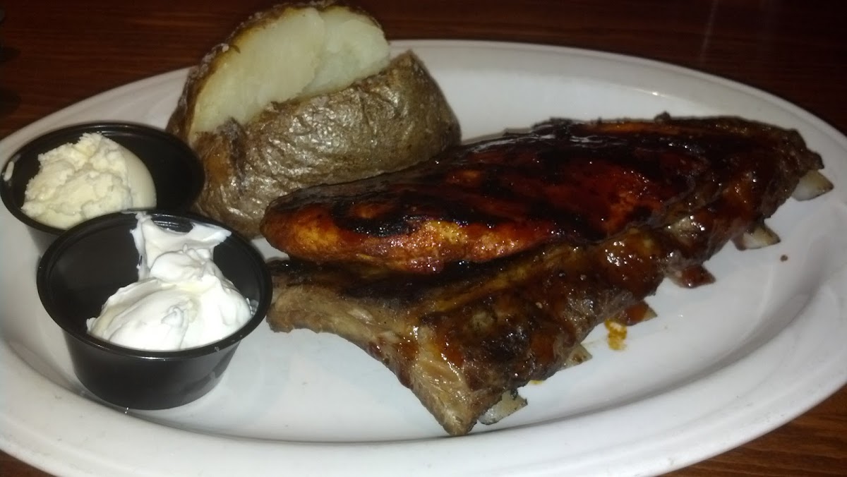 Ribs and Chicken entree.  Was accompanied by a salad.
