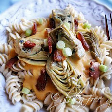 A Creamy Sauced Pasta with Artichokes and Bacon