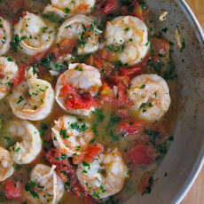Shrimp Sautee With a Flambe and A Jete