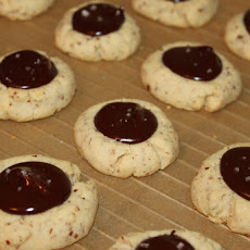 Almond Thumbprint Cookies with Dark Chocolate and Sea Salt