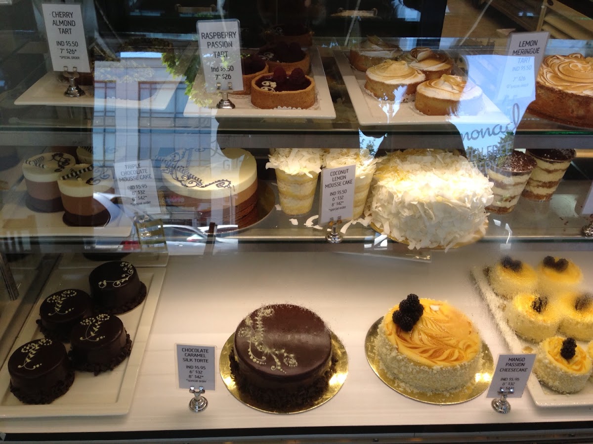 The most elegant desserts you will find anywhere! 
(Reflection is from outside window).