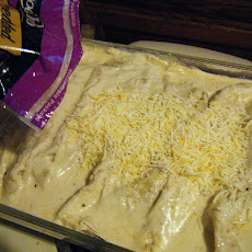 Weekend Chicken and Cheese Enchiladas in Green Sauce
