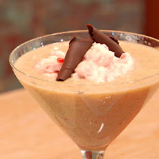 White Chocolate Rice Pudding with Cherries Jubilee and Sliced Almonds