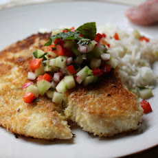 Coconut-Crusted Tilapia with Vegetable-Mint Salsa