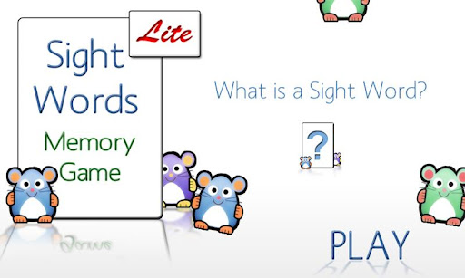 Sight Words Memory Game Free