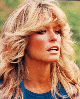 Here are the famous Farah Fawcett hairstyles. Those wings!