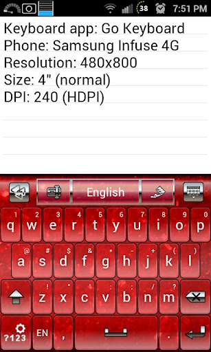 Red Glitter Keyboard Skin