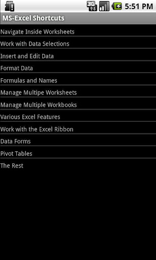 MS-Excel Shortcuts No Ads